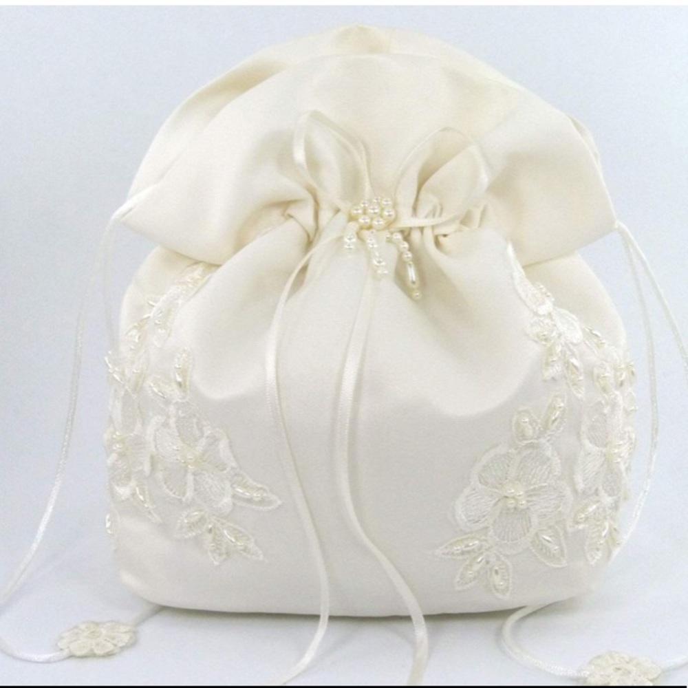 Satin ivory Bridal Wedding Small Money Bag